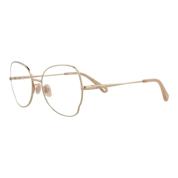 Chloé Womens Round/Oval Gold Gold Transparent Fashion Designer Eyewear - Picture 1 of 4